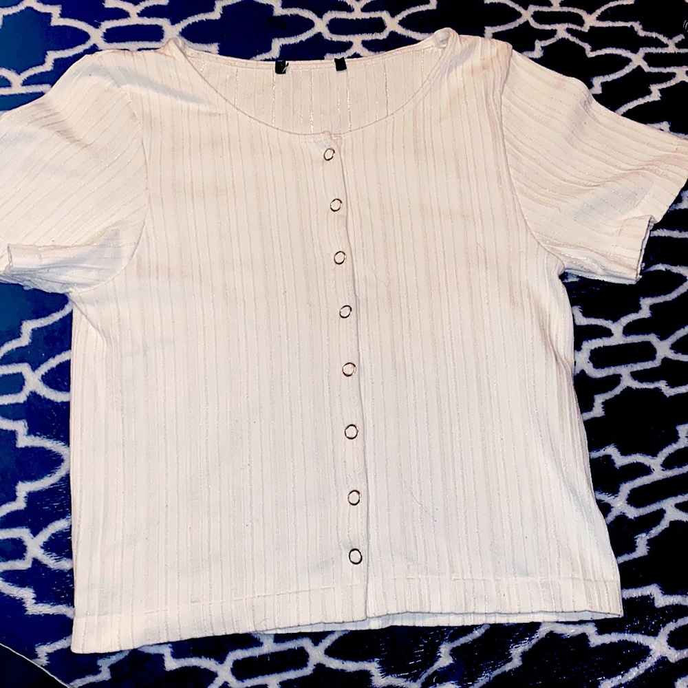 White crop top shirt, never had been worn